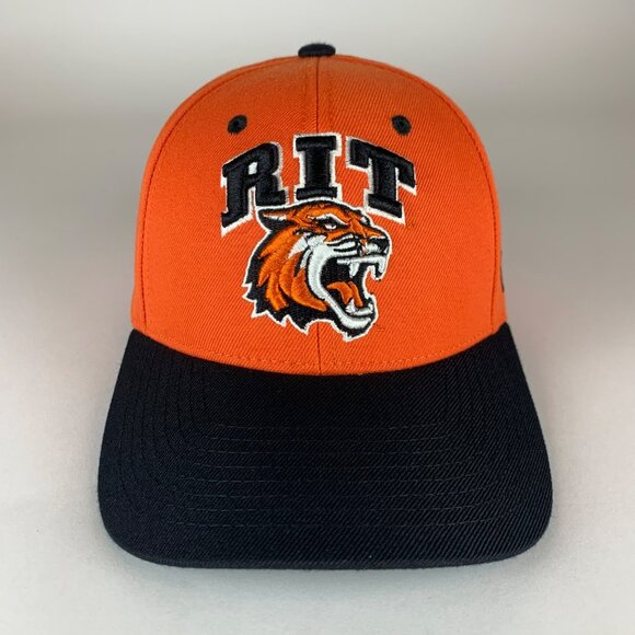 Rochester Insitute of Technology RIT Tigers Orange Black Zephyr Strapback Hat - Picture 2 of 5